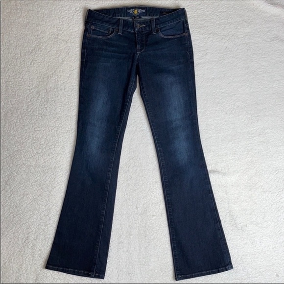 Lucky Denim Jeans Dark Lola Boot Size 25 x 30 1/2 - Picture 2 of 11